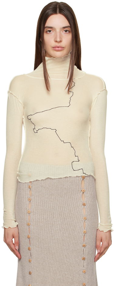 Tričko Baserange Sheer Turtleneck Top Béžová | TOGET-CG-AU23, 0