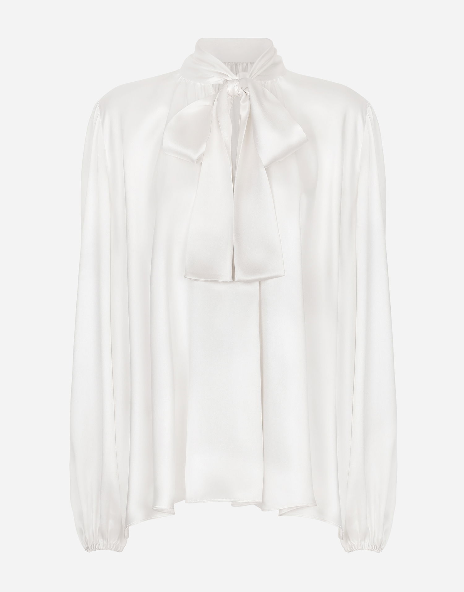 Košeľa Dolce & Gabbana Silk Tie Neck Blouse Biela | F5P96TFU1NUW0800, 0