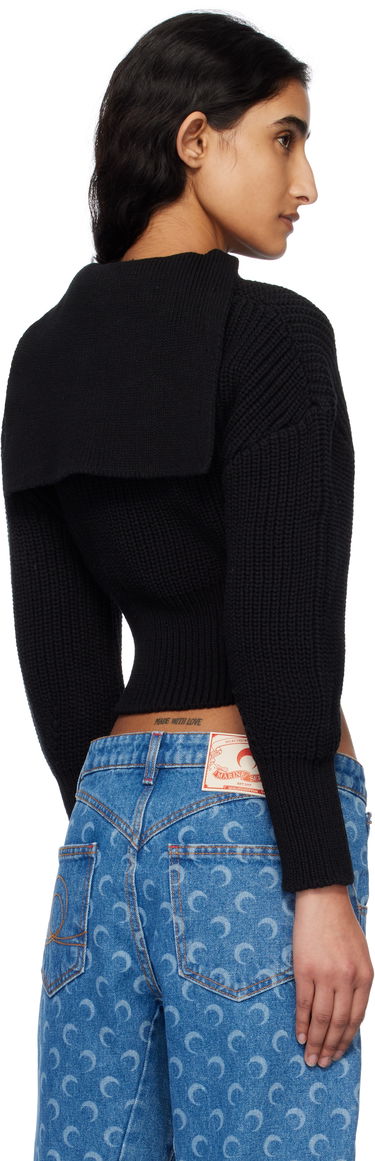 Sveter Marine Serre Marine Serre Half Cardigan Knit Sweater Čierna | WTK027A CKNI0529, 2