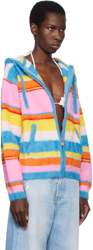 Sveter Casablanca Casablanca Fluffy Stripe Oversized Zip Hoodie Rôznofarebný | U-WS25-KW-904-01, 1