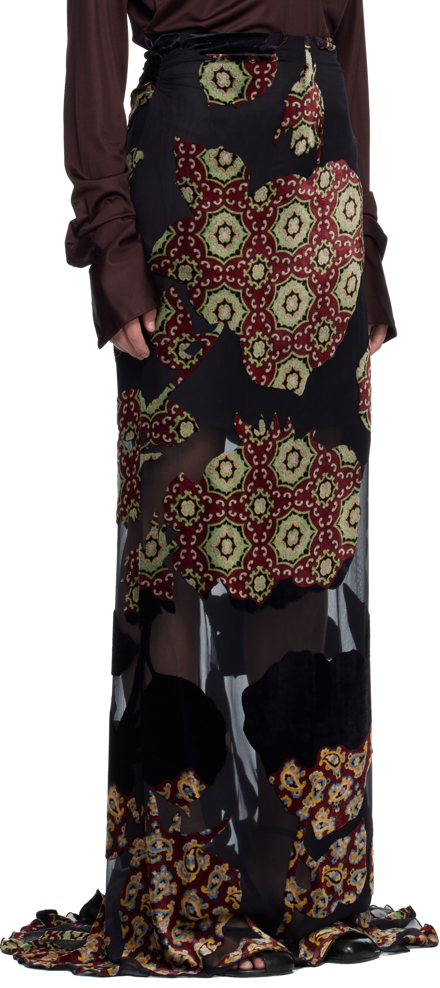 Sukňa Dries Van Noten Dries Van Noten Layered Viscose Silk Maxi Skirt Rôznofarebný | 252-010886-2145, 1