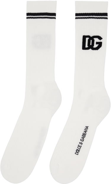 Ponožky Dolce & Gabbana White 'DG' Socks Biela | GXI30TJACLT, 1