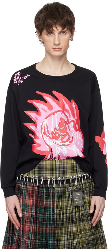Tričko Chopova Lowena Flame Print Long Sleeve T-Shirt Čierna | 2233, 0