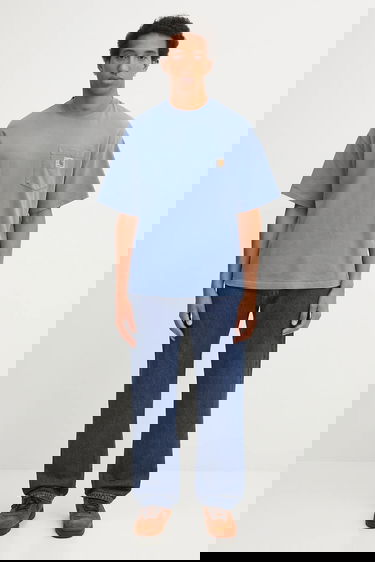 Tričko Carhartt WIP Short Sleeve Pocket T-Shirt Hudson Modrá | I035140.1YI5F, 4