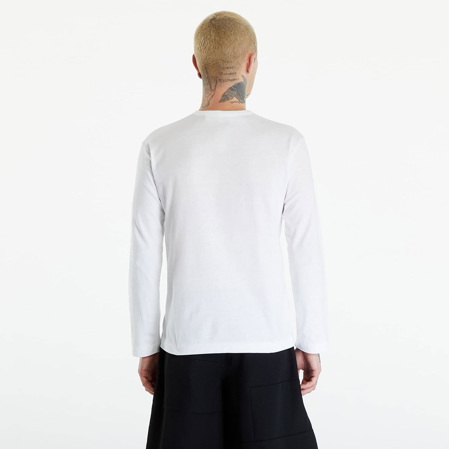 Tričko Comme des Garçons PLAY Long Sleeve Small Red Emblem T-Shirt UNISEX White Biela | AZT308 white, 1