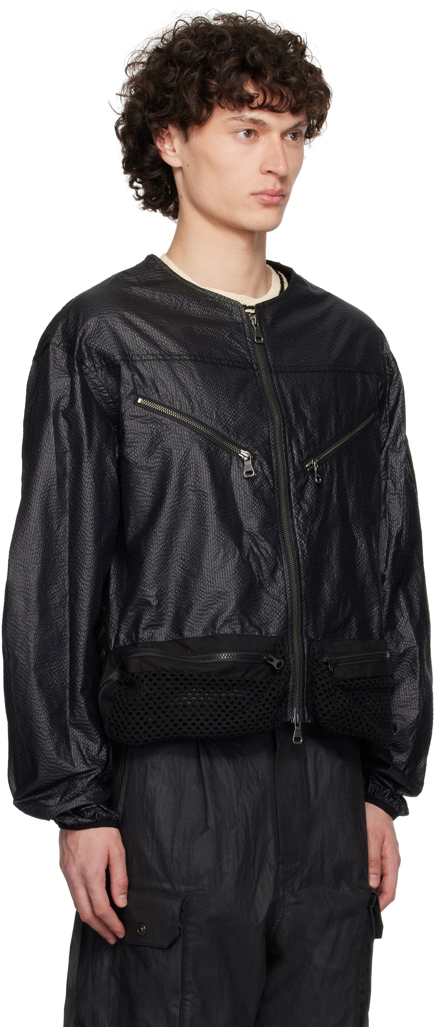 Bomber bunda Andersson Bell Andersson Bell Convex Collarless Bomber Jacket Čierna | awa696m, 1