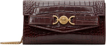 Peňaženka Versace Croc-Effect Leather Chain Wallet Vínová | 1015070_1A08724_1R70V, 0