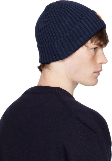 Kulicha MAISON KITSUNÉ Maison Kitsuné Fox Head Beanie Navy | PM06111KT1140, 2