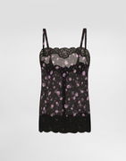 Carnations-print Chiffon Top