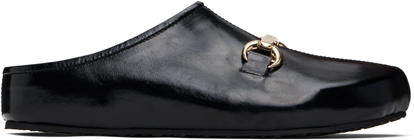 Doplnky Marine Serre Marine Serre Smooth Leather MS Slip-on Loafers Čierna | WFW044A CLEA0004