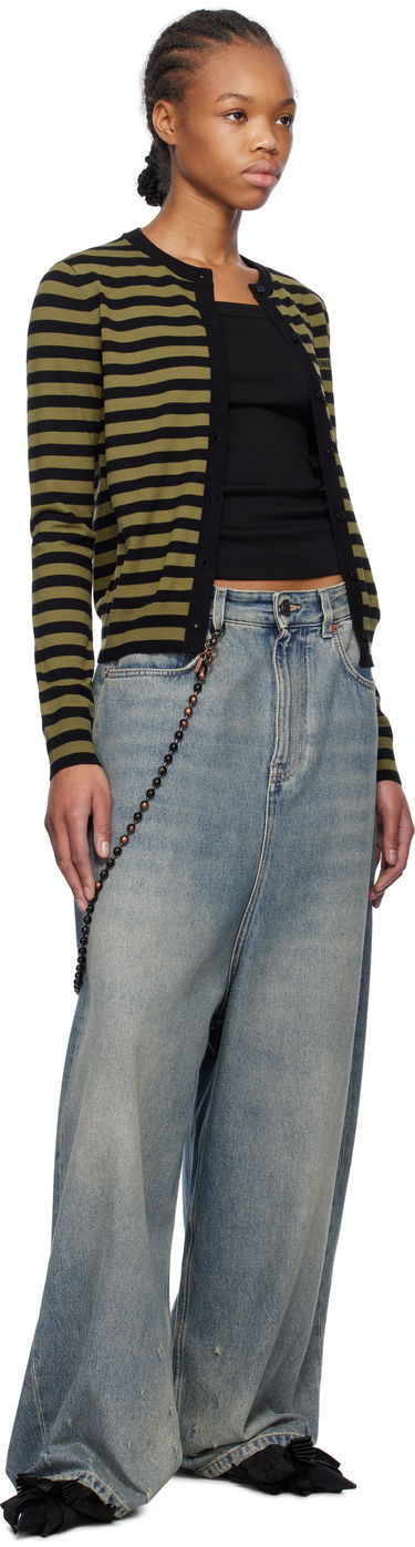 Sveter We11done We11done Striped Cardigan Zelené | WD-KC0-25-636-W-KK, 3