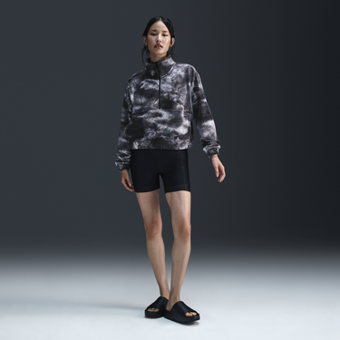 Mikina Nike One Fleece Printed Half-Zip Sweatshirt Čierna | FZ6969-010, 4