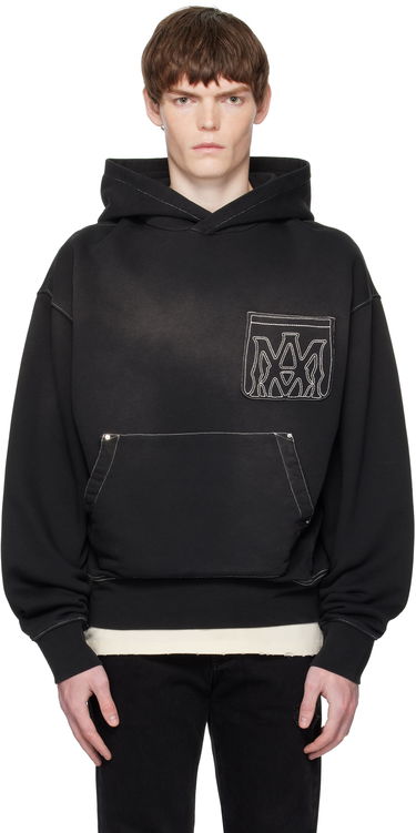 Mikina AMIRI AMIRI MA Outline Oversized Hoodie Čierna | AMJYHD1120, 0