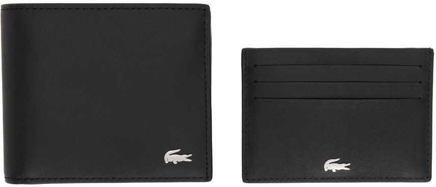 Peňaženka Lacoste Leather Wallet & Card Holder Set Čierna | NH2505FG, 0