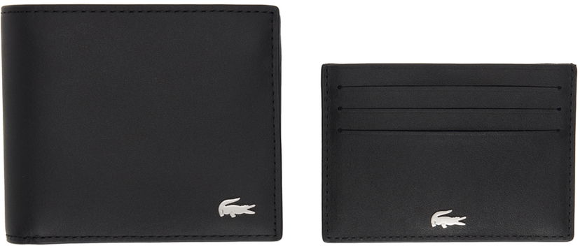 Peňaženka Lacoste Leather Wallet & Card Holder Set Čierna | NH2505FG