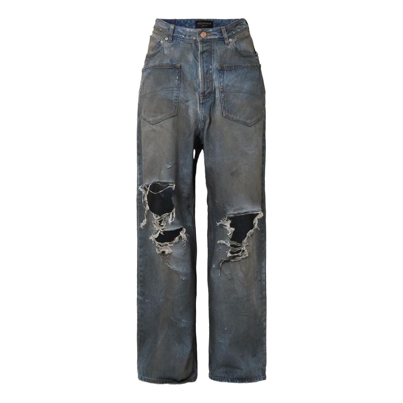Džínsy Balenciaga Patched Pockets Baggy Jeans Modrá | 751111TDW143359, 0