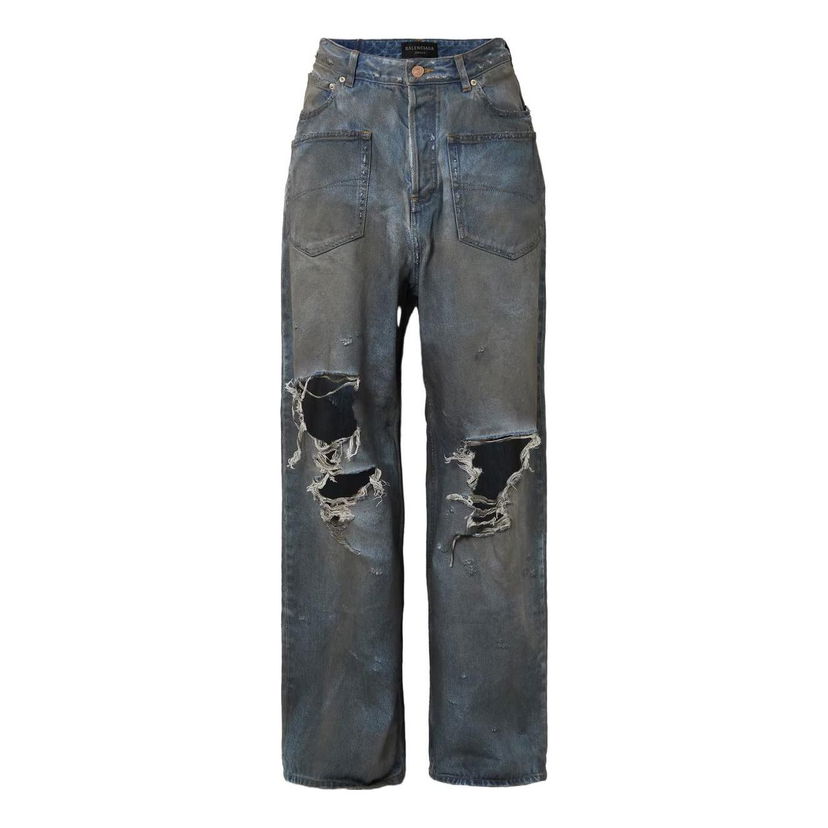 Džínsy Balenciaga Patched Pockets Baggy Jeans Modrá | 751111TDW143359