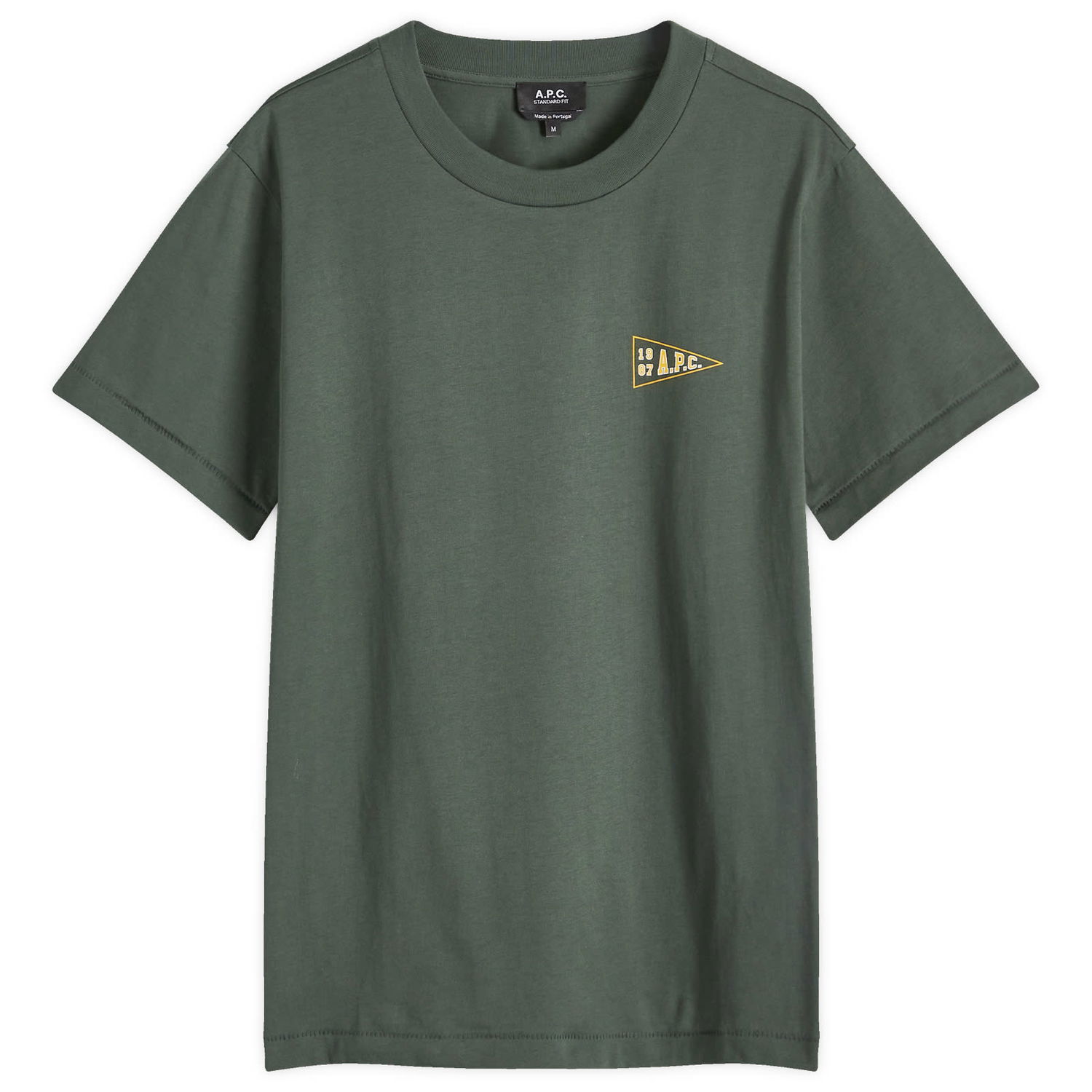 Tričko A.P.C. College Logo T-Shirt Zelené | COHBW-M26427-KAF, 0