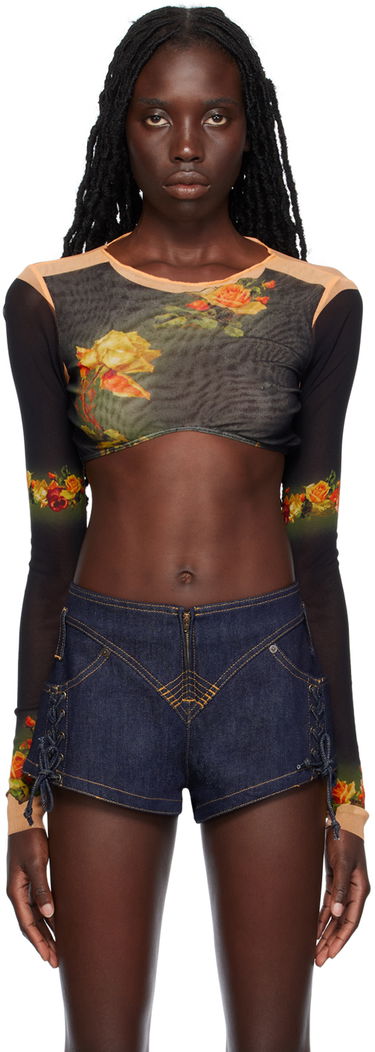 Crop Top Jean Paul Gaultier Jean Paul Gaultier 'The Fleurs Petit Grand' Long Sleeve Crop Top Rôznofarebný | 23/12-F-TO080-T525-6800, 0