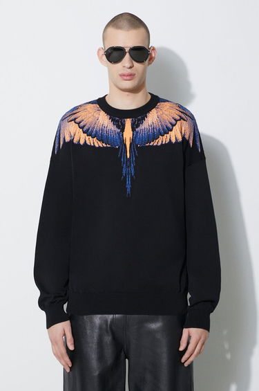 Sveter Marcelo Burlon Marcelo Burlon Icon Wings Knit Boxy Crew Sweatshirt Čierna | CMHE024S24KNI0011026, 2