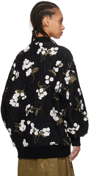 Bomber bunda Erdem Erdem Floral Appliqué Bomber Jacket Čierna | PS25_J2_BECL, 2