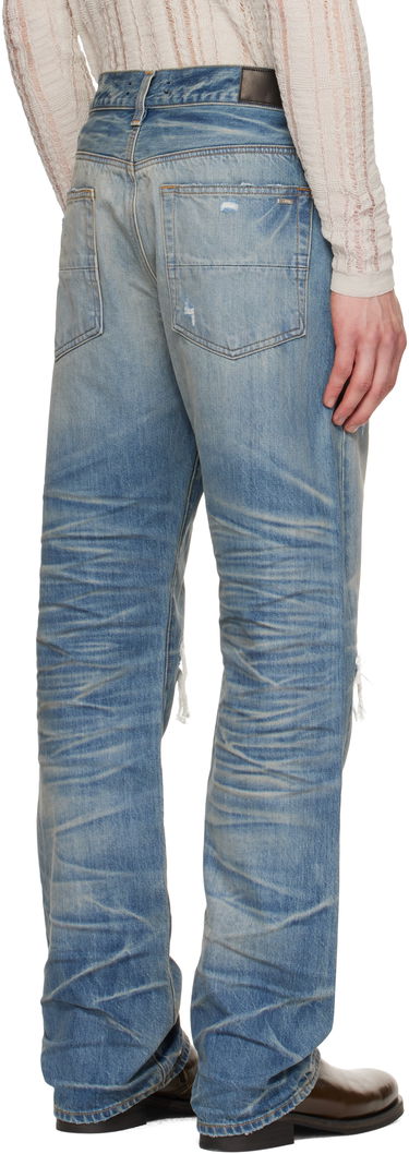 Džínsy AMIRI AMIRI Pleated Denim Straight MX1 Jeans Modrá | AMDNGH1087, 2