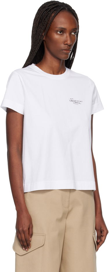 Tričko Givenchy Cotton Stamp Print T-shirt Biela | BW70FJP7A7100, 1