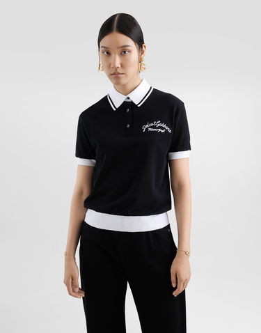 Polo tričko Dolce & Gabbana Dolce & Gabbana Short Sleeve Cotton Piqué Polo Shirt with Logo Embroidery Čierna | F8V33ZGDCYFN0000, 3