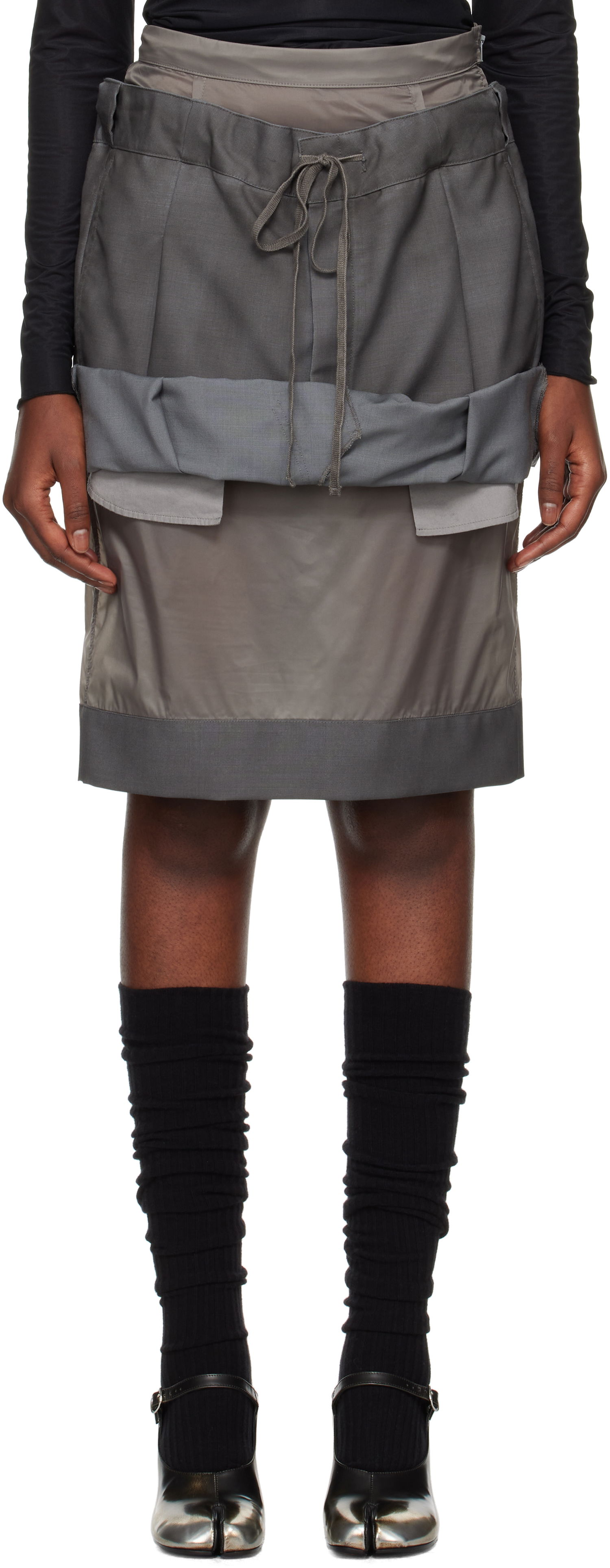 Sukňa Maison Margiela Mix Fabric Midi Skirt Šedá | S51ME0025 MTN021, 0