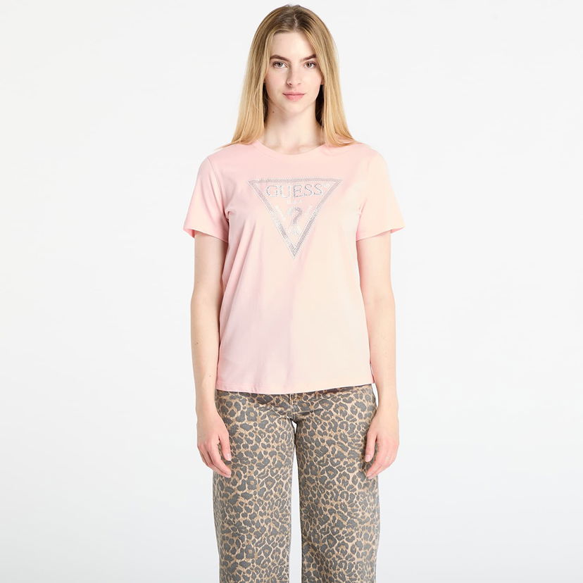 Tričko GUESS GUESS Krystal Triangle Tee Ružová | W5BI18I3Z14-G6J3