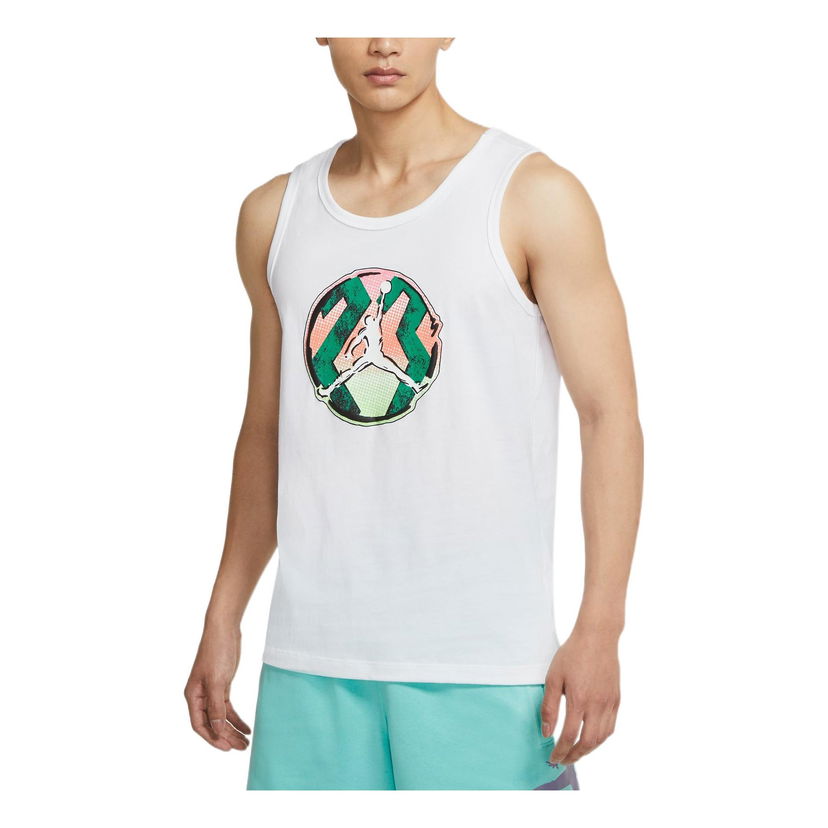 Tielko Jordan Jordan Logo Print Vest Biela | DQ5878-100
