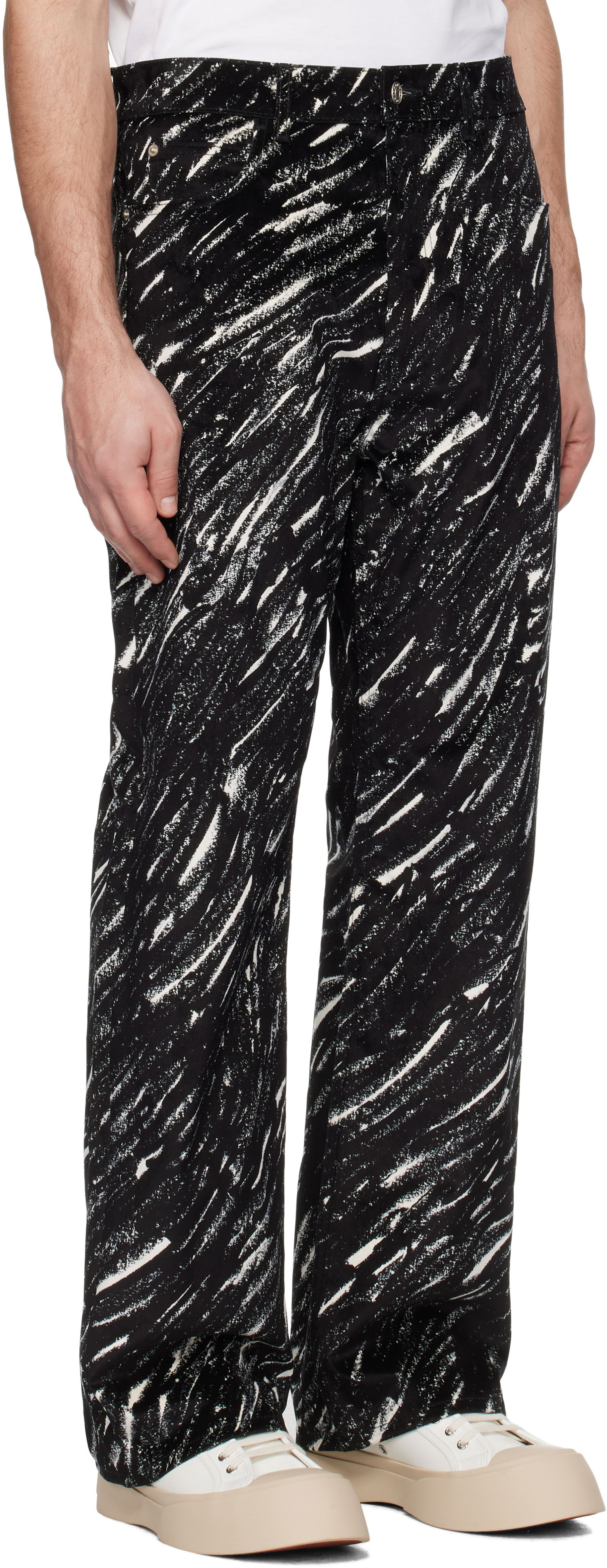 Džínsy Marni Marni Flocked Denim Wide-Leg Jeans Čierna | PUJU0021A0 UTC432, 1
