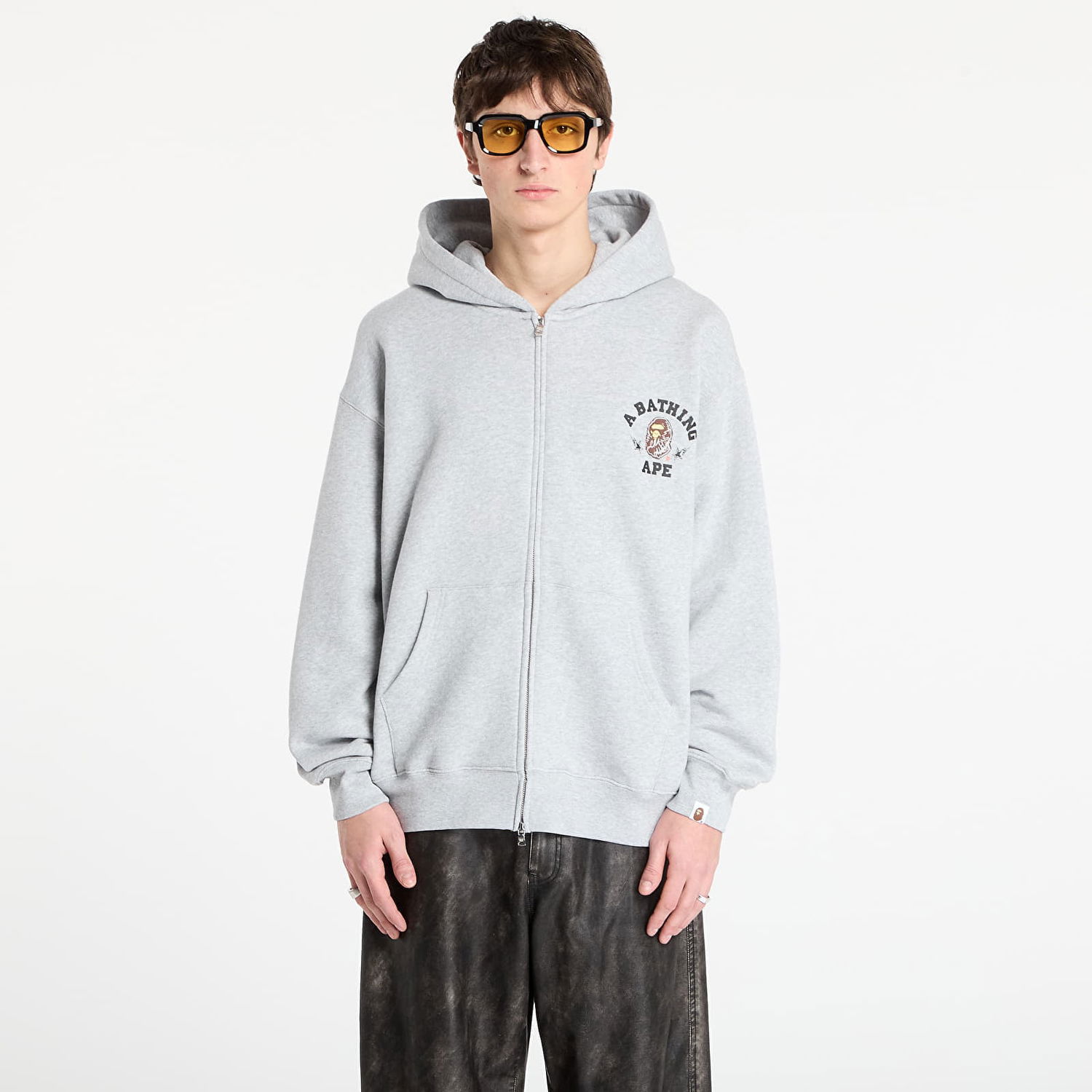 Mikina BAPE BAPE® x FOOTSHOP - Zip-Up Hoodie UNISEX Gray Šedá | 001ZPL721312MGRY, 0