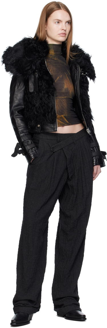 Bunda R13 R13 Furry Shrunken Shearling Jacket Čierna | R13WR419-R544A, 3