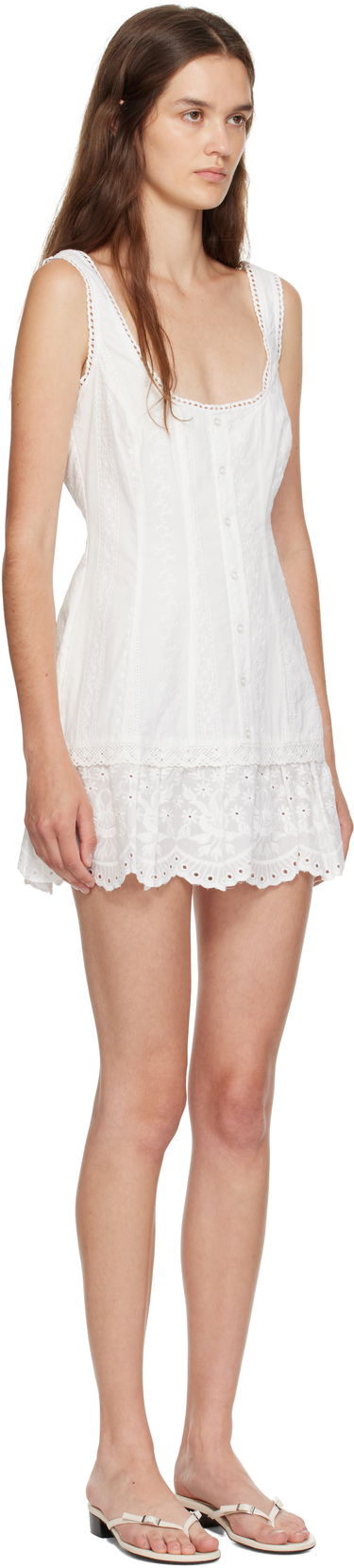 Šaty GUIZIO Guizio Aylin Eyelet Mini Dress Biela | P25405W159, 1
