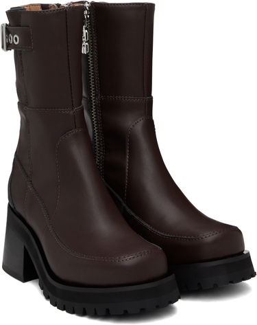 Oblečenie GANNI GANNI Feminine Buckle Platform Boots Hnedá | S2785, 3