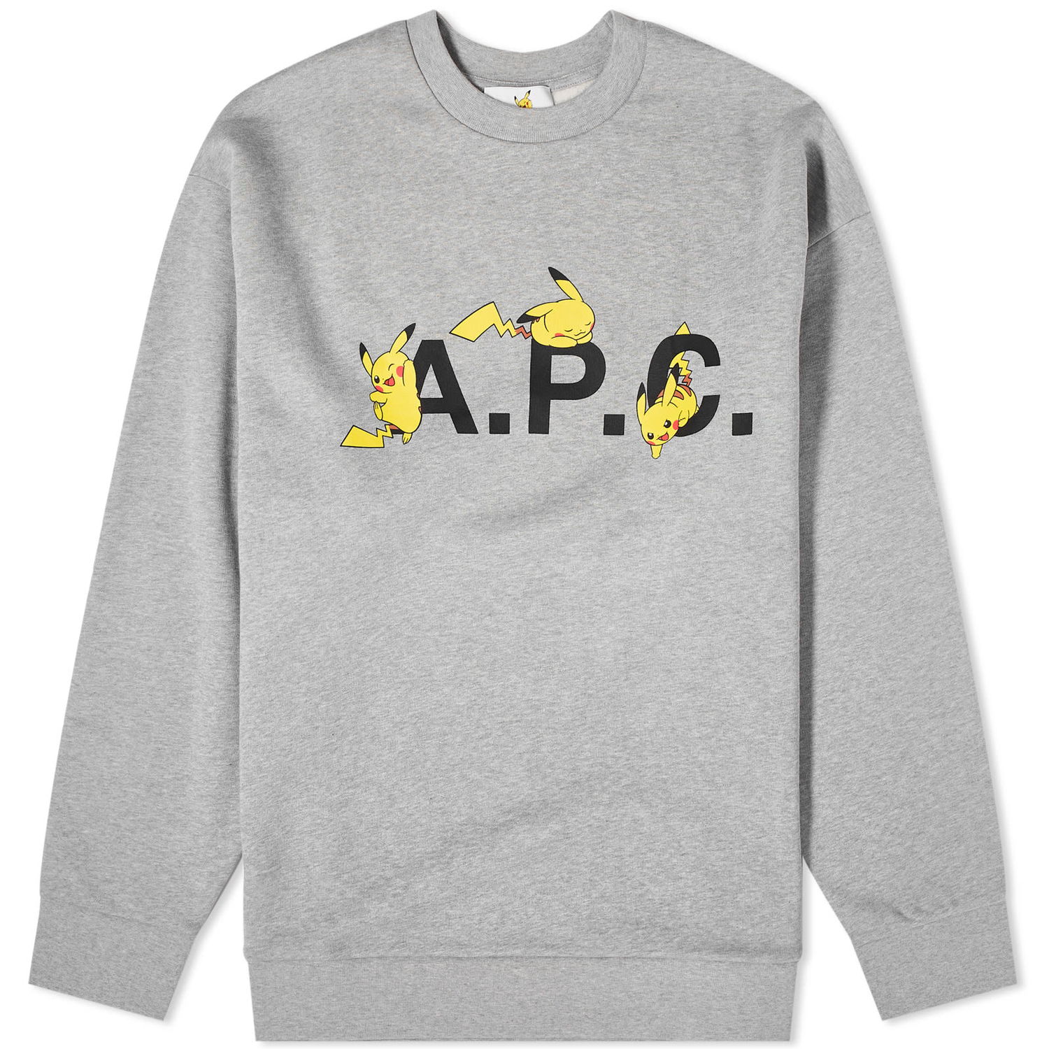 Sveter A.P.C. Pokémon Pikachu x Crewneck Šedá | COGVF-H27863-PLB, 0