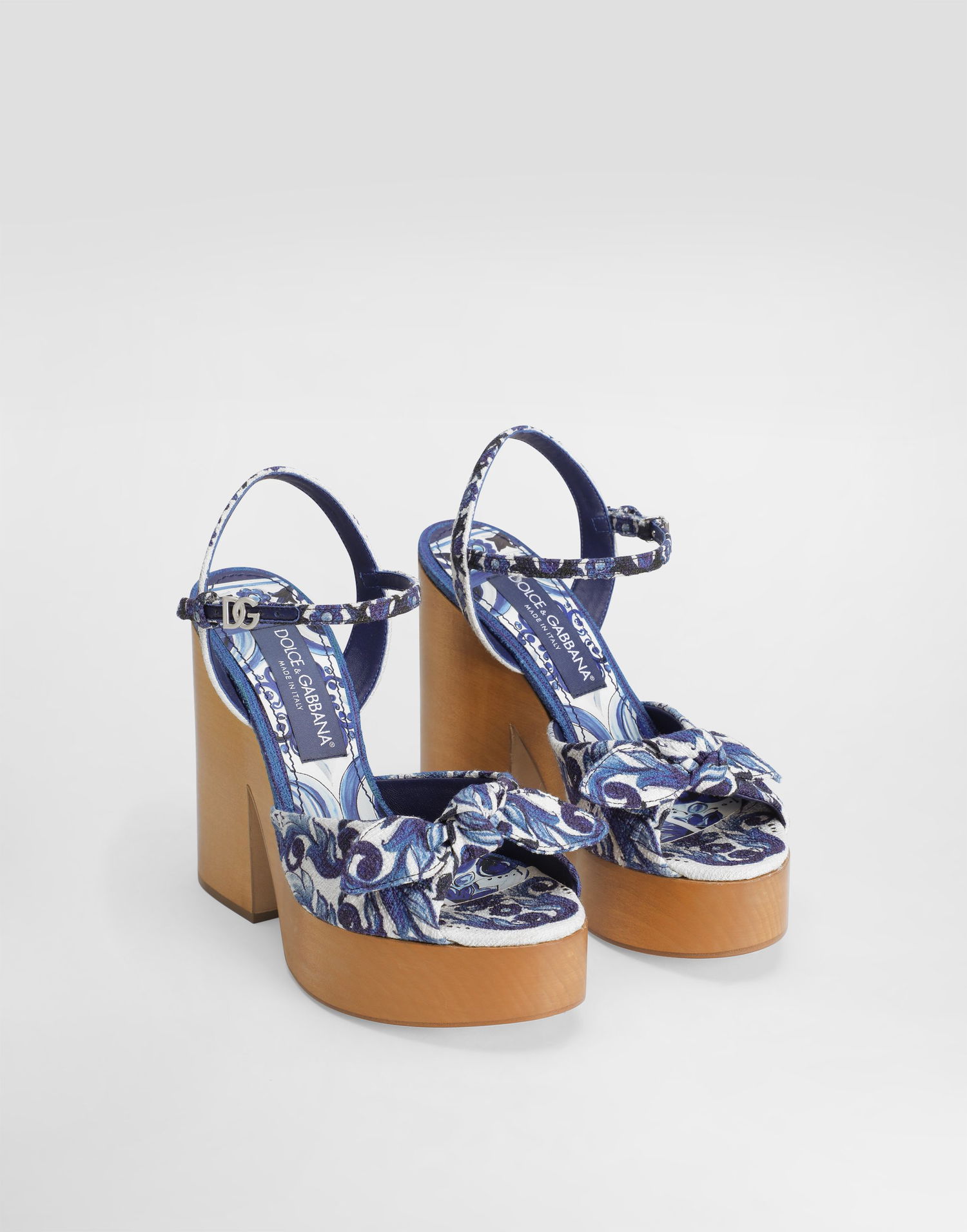 Doplnky Dolce & Gabbana Dolce & Gabbana Majolica-print Wedge Sandals Modrá | CZ0322A6514HA3OB, 1