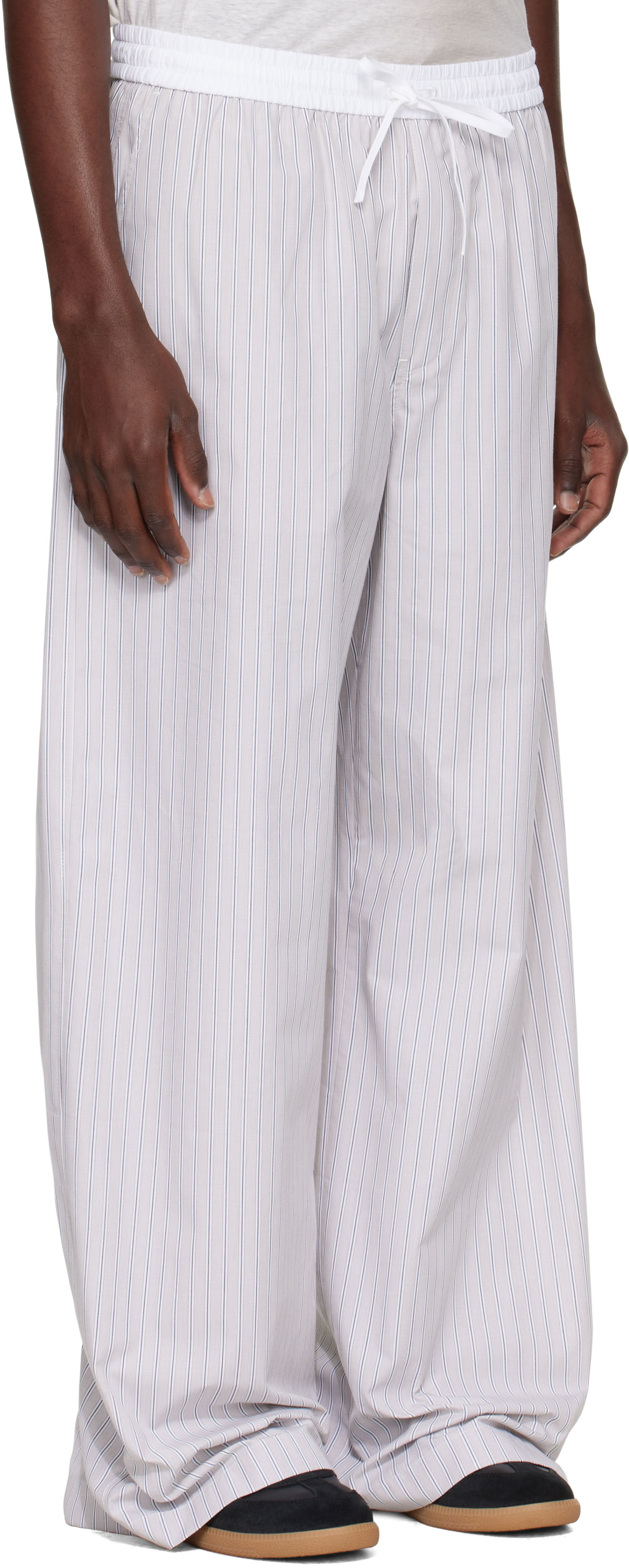 Nohavice Acne Studios Acne Studios Striped Trousers Biela | CK0128-, 1
