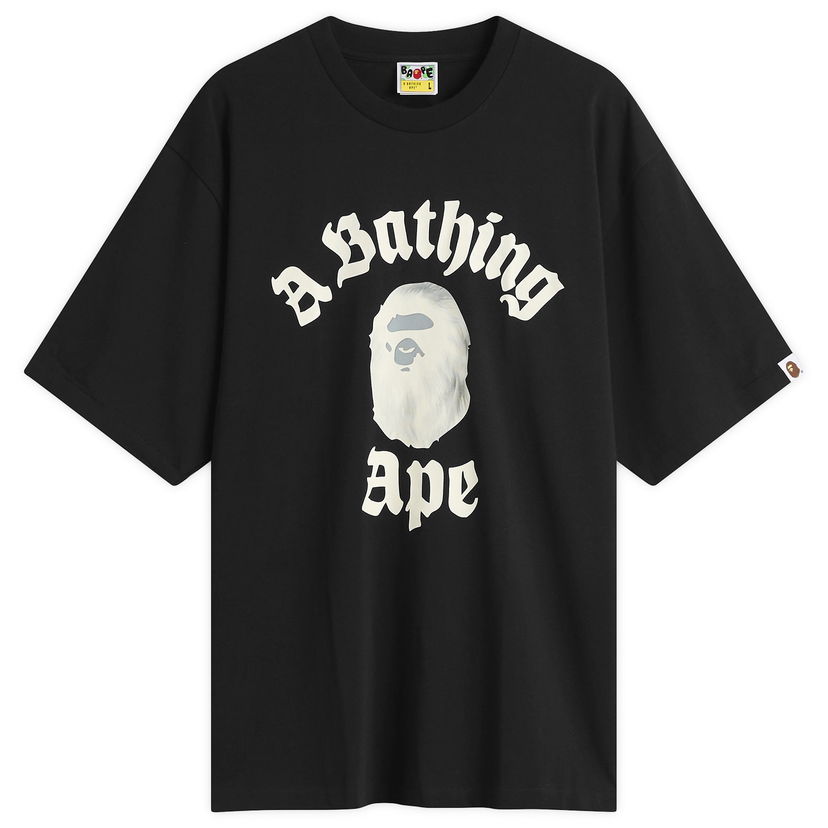 Tričko BAPE A Bathing Ape Gothic College T-Shirt Čierna | 001TEL801330M-BLK