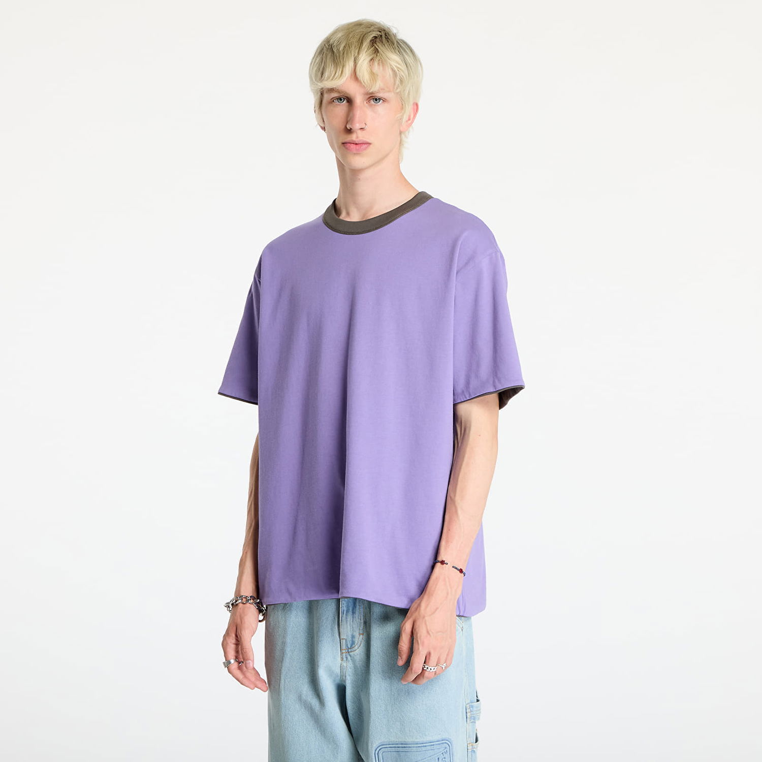 Tričko Pleasures Legal Reversible Heavyweight T-Shirt Charcoal/ Purple Fialová | P24F047 CHARCOAL, 1
