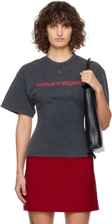 Tričko Courrèges Courrèges Fitted Printed T-Shirt Šedá | 125JTS168JS0109, 0