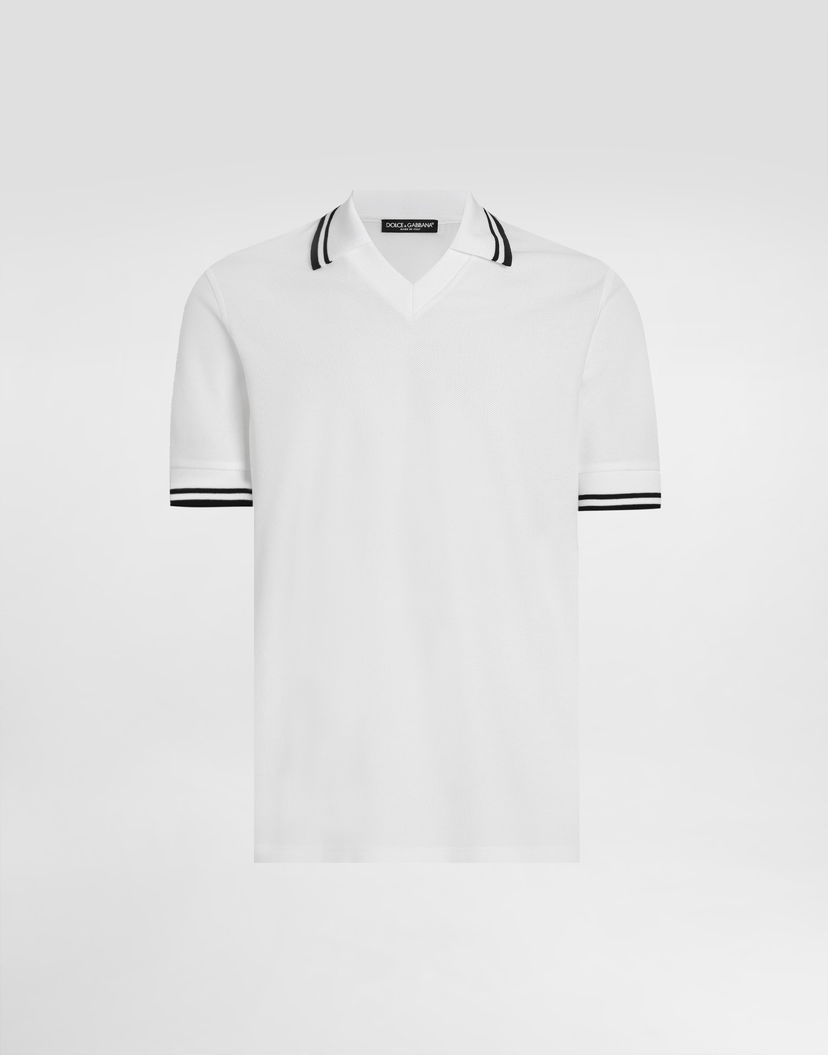 Polo tričko Dolce & Gabbana Dolce & Gabbana Piqué Polo Shirt 52 Biela | G8SX9THU7UTW0800