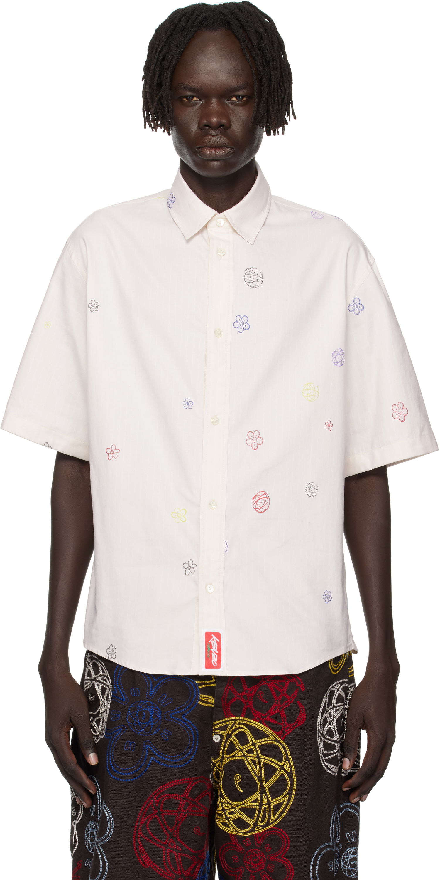 Košeľa KENZO Kenzo Paris Futura 2000 Edition Embroidered Shirt Biela | FF65CH1279IJ, 0