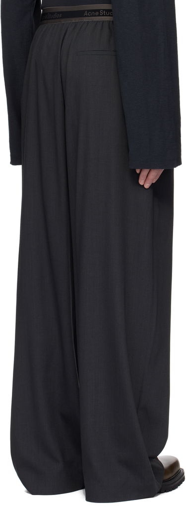 Nohavice Acne Studios Acne Studios Logo Tape Wide-Leg Trousers Čierna | BK0668-, 2