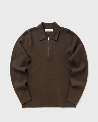 Sveter Samsoe Samsoe Half Zip Polo Sweater Hnedá | M22400055-TURKISH-COFFEE, 2