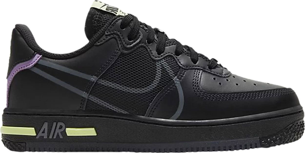 Tenisky a topánky Nike Air Force 1 React "Triple Black" GS Čierna | CD6960-001, 0