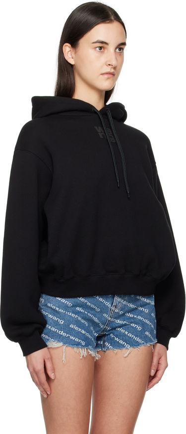 Mikina Alexander Wang Puff Logo Cropped Hoodie Čierna | 4CC3242101, 1