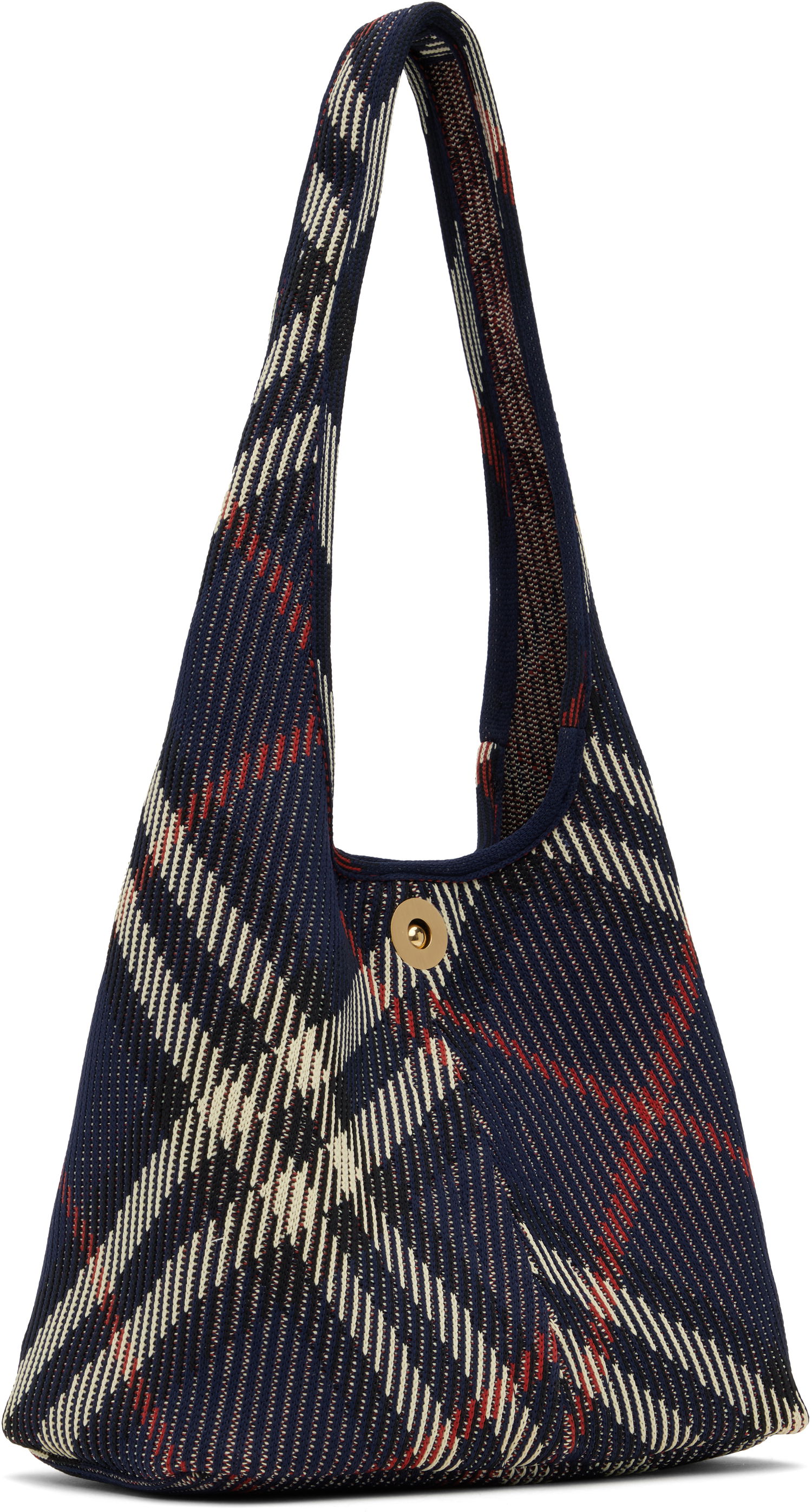 Kabelka Burberry Burberry Small Check Knitted Shoulder Bag Modrá | 8102531, 1