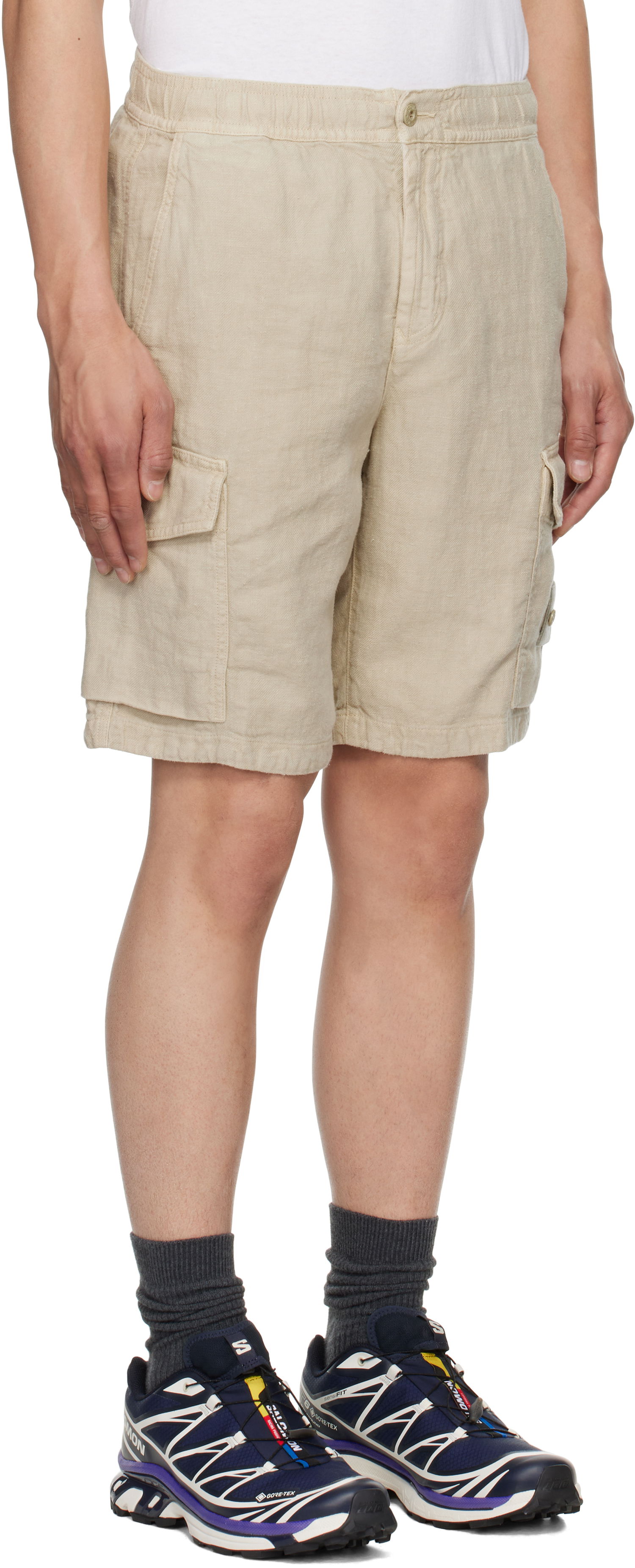 Šortky Stone Island Stone Island Diagonal Linen Shorts Béžová | K1S15 L100001 S00F8, 1